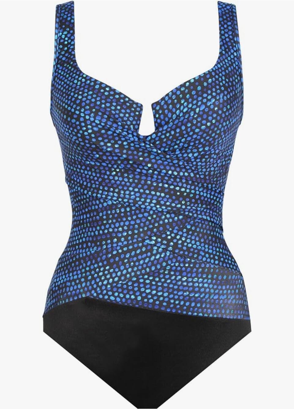 Miraclesuit Layered Escape Tummy Control One Piece Swimsuit Sz 16 | MSRP: $188